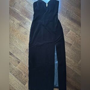 CDC Strapless Black Velvet Dress